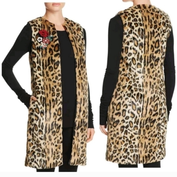Alice + Olivia Jackets & Blazers - Alice + Olivia Jade Faux Fur Leopard Vest size XS